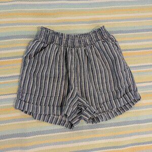 Aeropostale Navy Blue And White Striped Pull-on Shorts XS